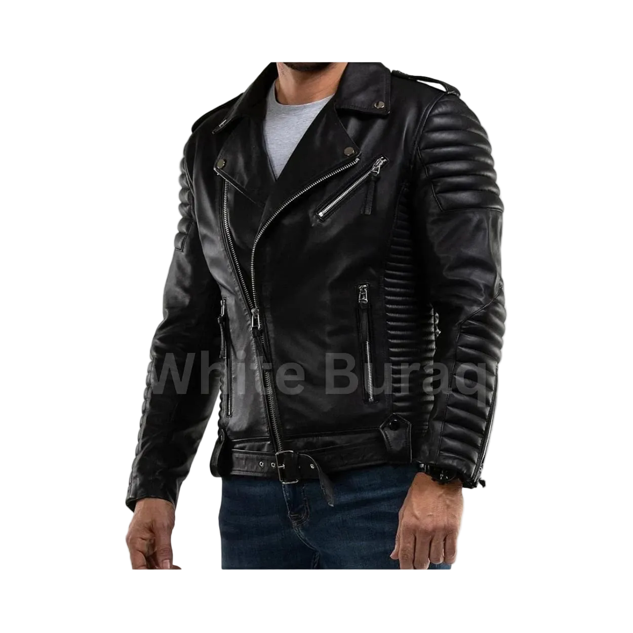 Black leather jacket 