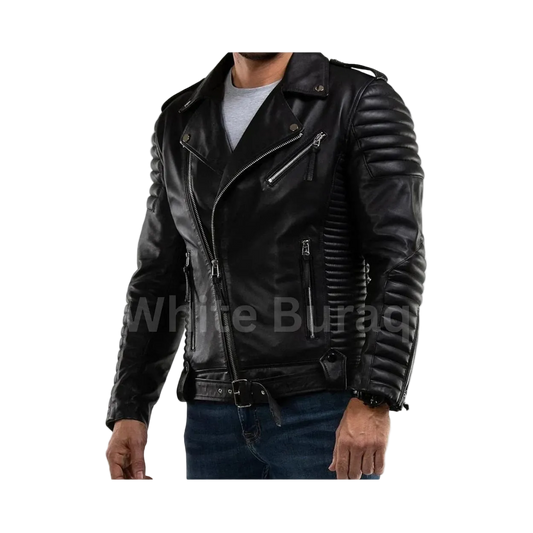 Black leather jacket 