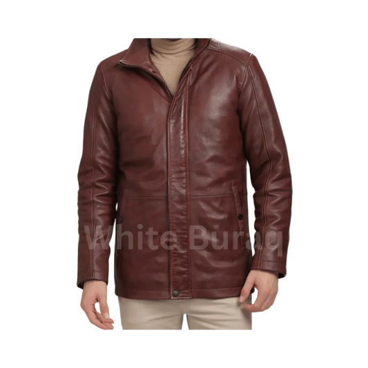 Brown leather jacket 