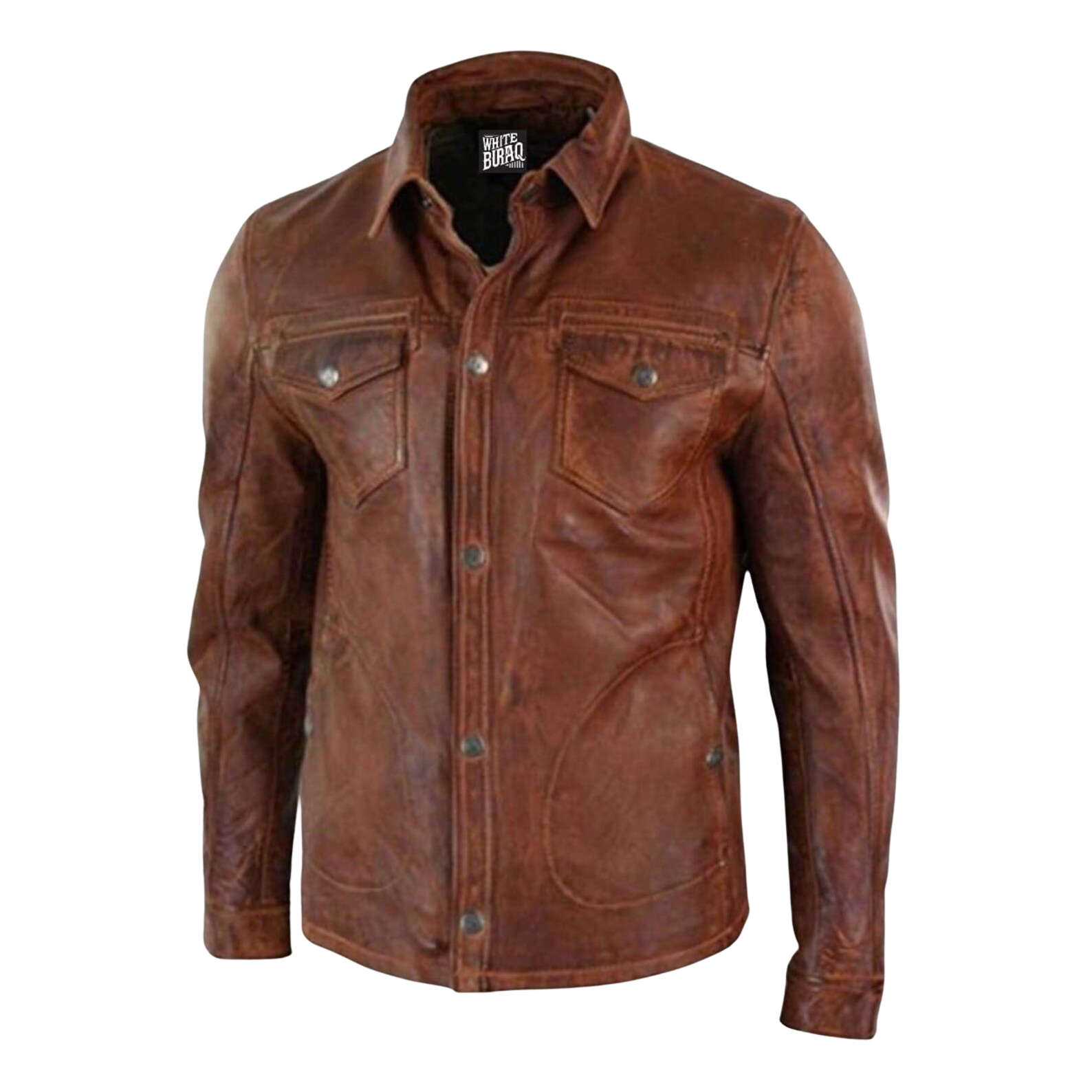Brown leather jacket 