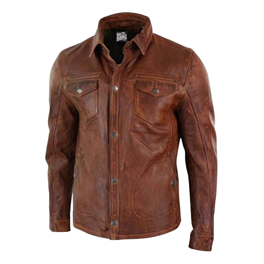 Brown leather jacket 
