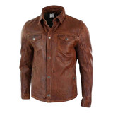 Brown leather jacket 