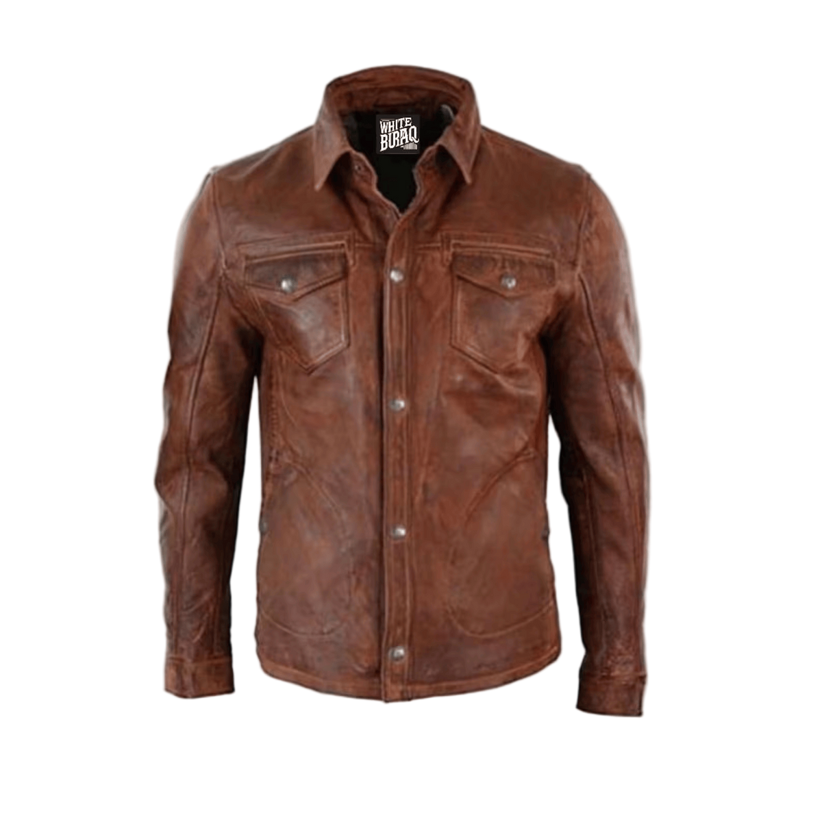 Brown leather jacket 