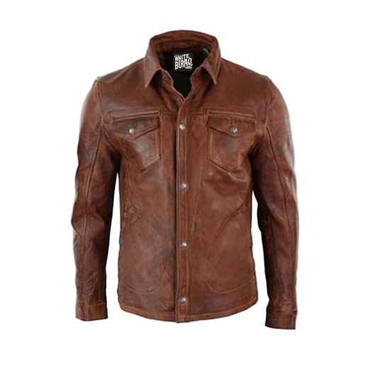 Brown leather jacket 