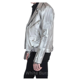 Silver leather jacket 