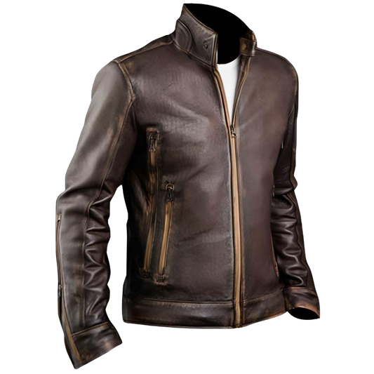 Brown leather jacket 
