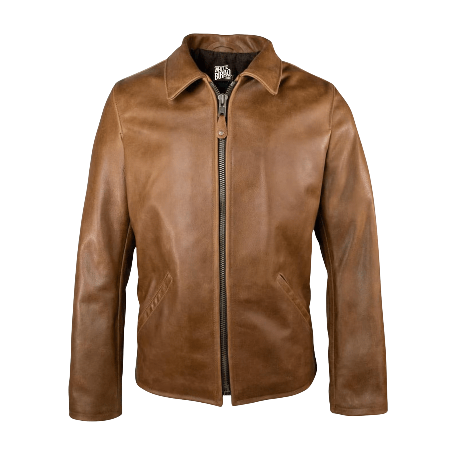 Brown leather jacket 
