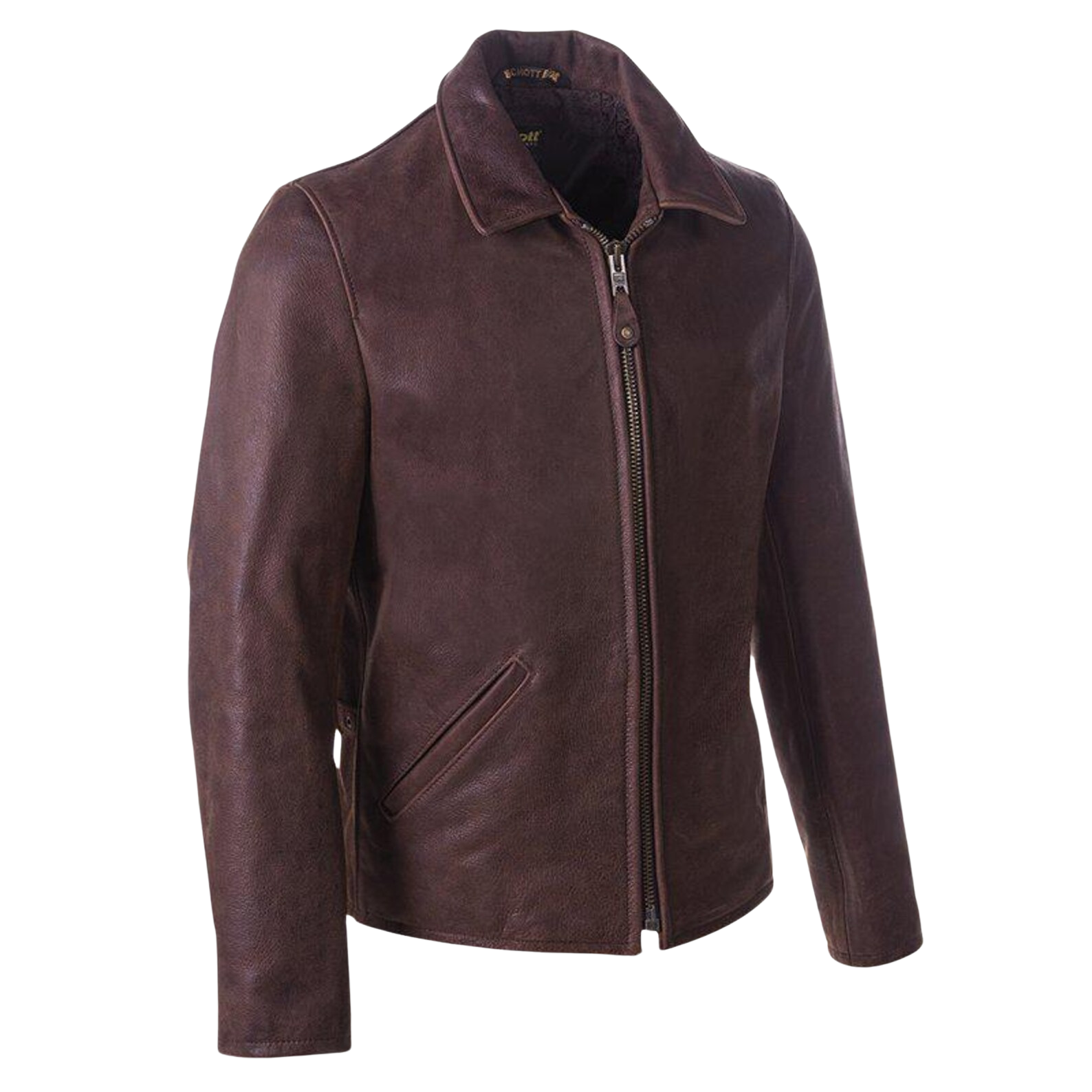Brown leather jacket