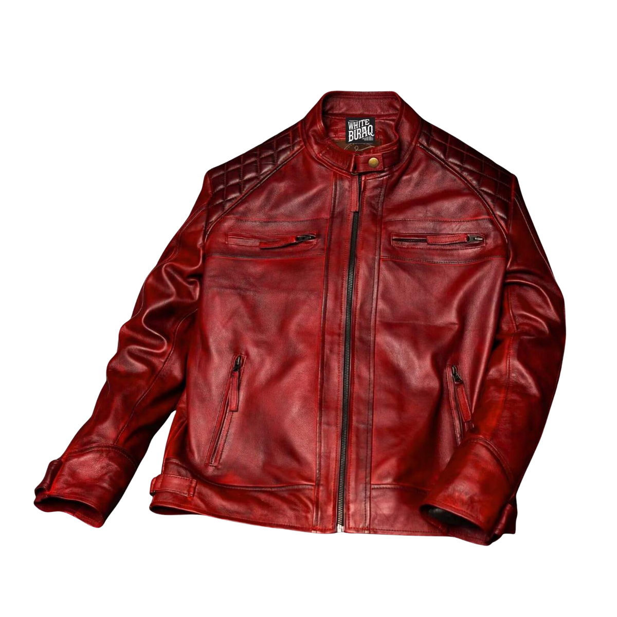 Burgundy leather jacket 