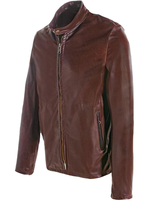 Brown leather jacket 