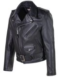 Black leather jacket with zippers 