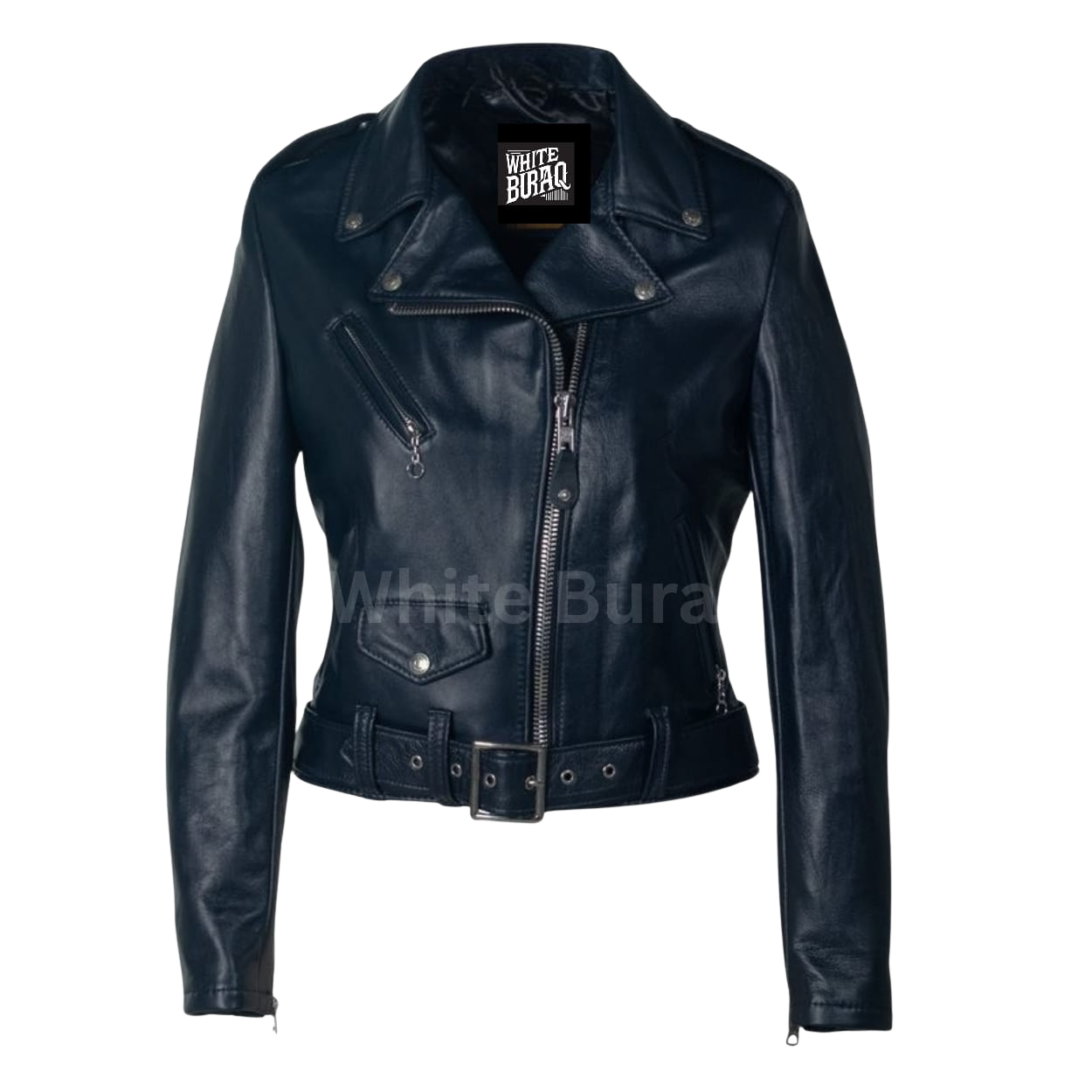Navy Blue leather jacket 