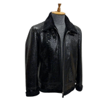 Black leather jacket on a mannequin 