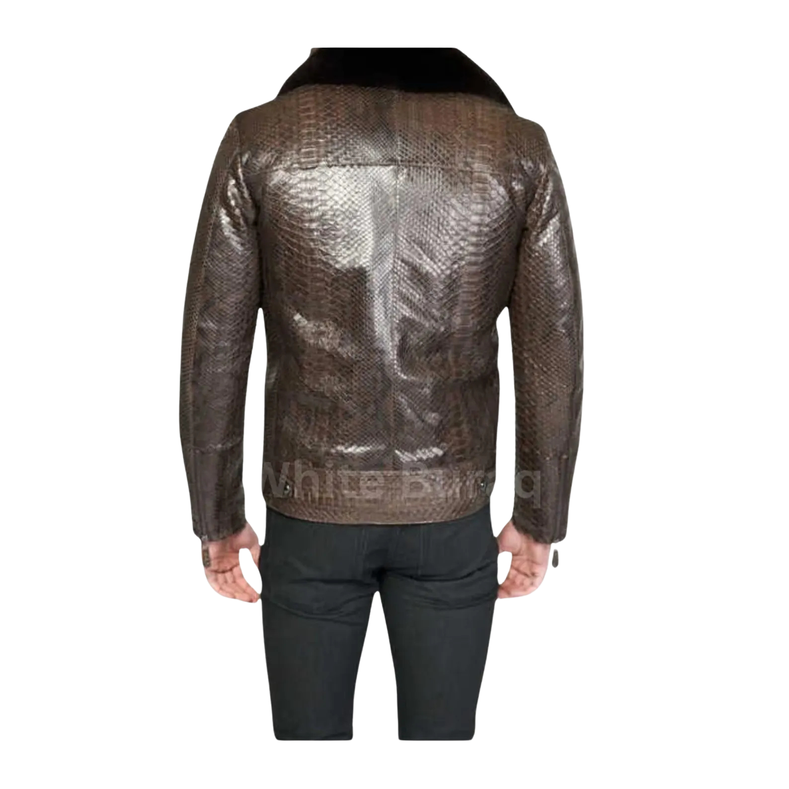 Metallic brown leather jacket 