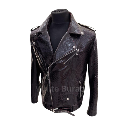 Black leather jacket on a mannequin 