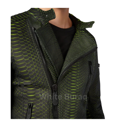 Green and black patterned jacket