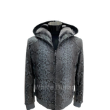 Gray snake skin pattern jacket on a mannequin 