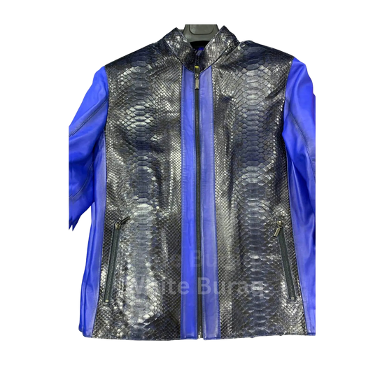Blue patterned jacket 