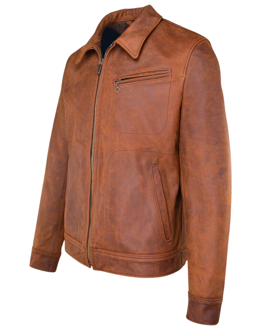 Brown leather jacket 