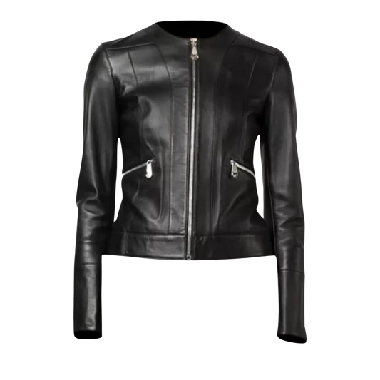 Black leather jacket 
