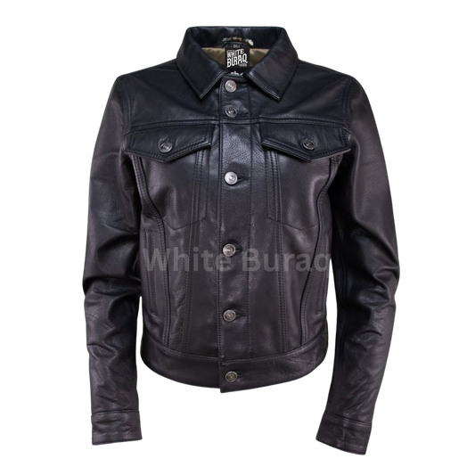 Black leather jacket 