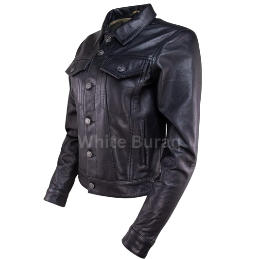 Black leather jacket 