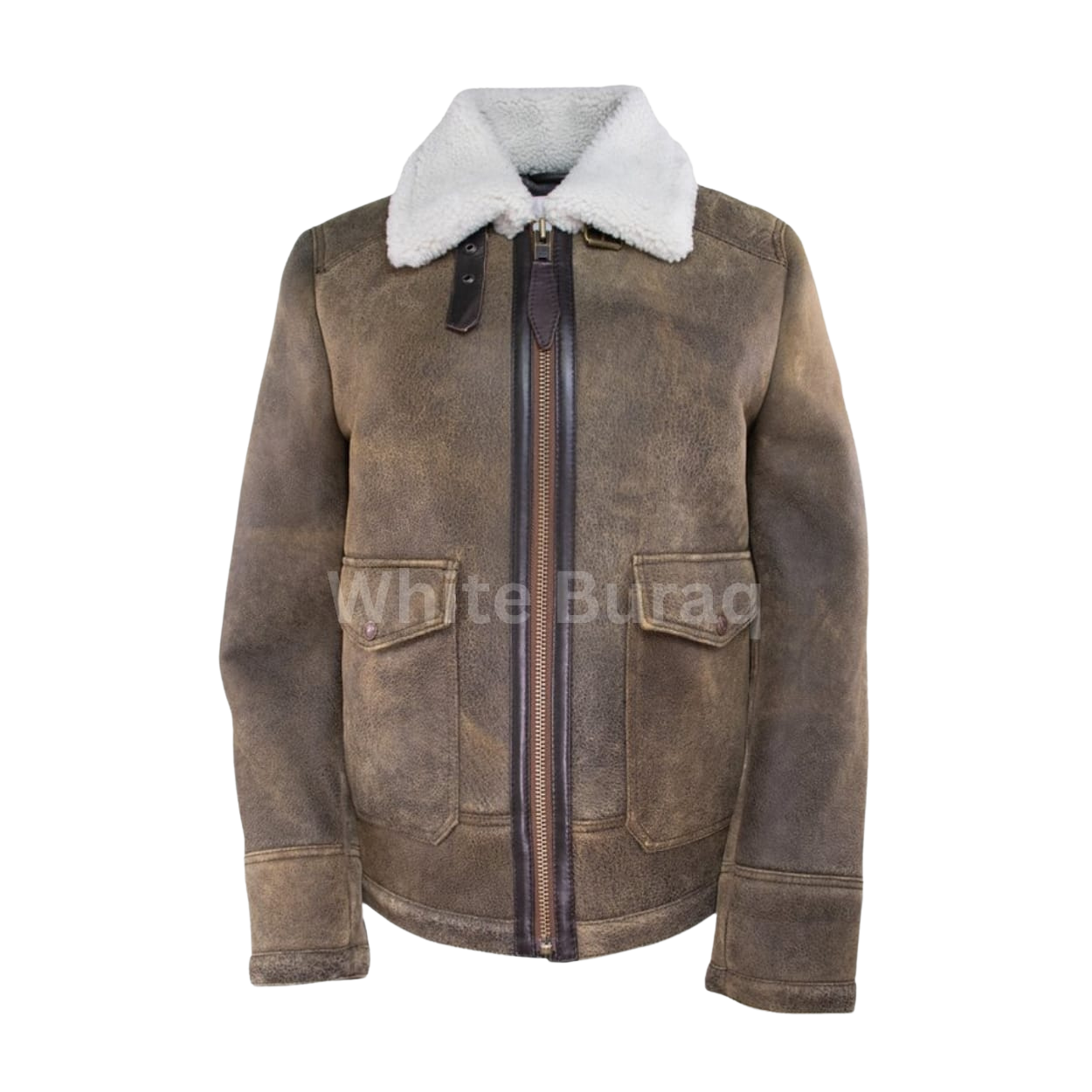 Brown leather jacket