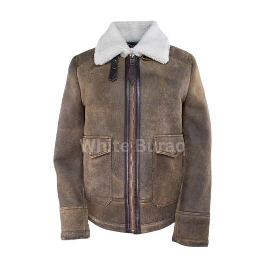 Brown leather jacket