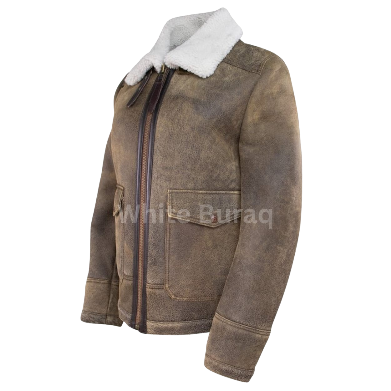 Brown leather jacket 