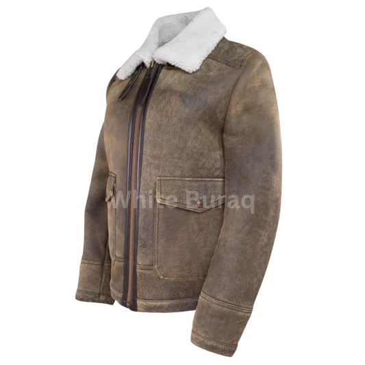 Brown leather jacket 