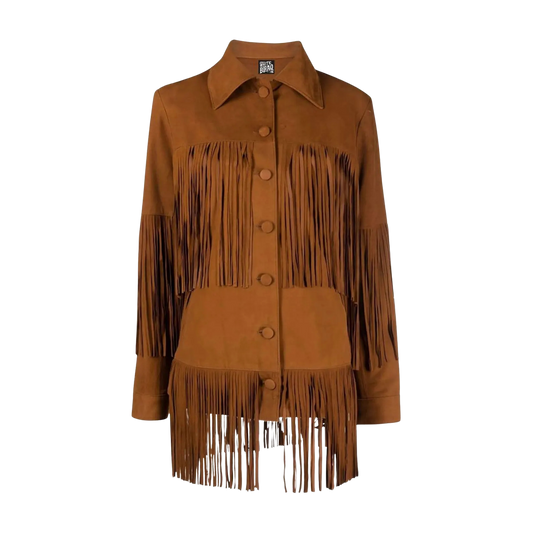 Brown fringed jacket 