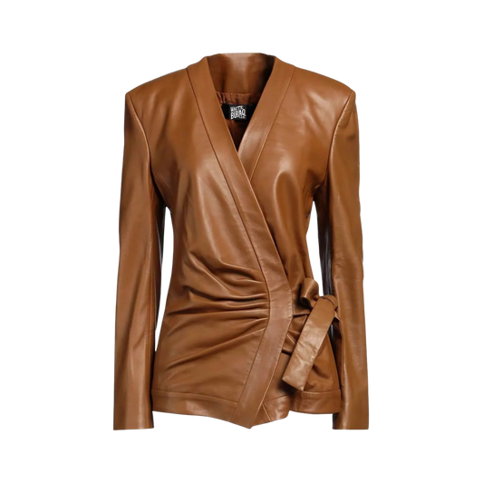 Brown leather jacket 