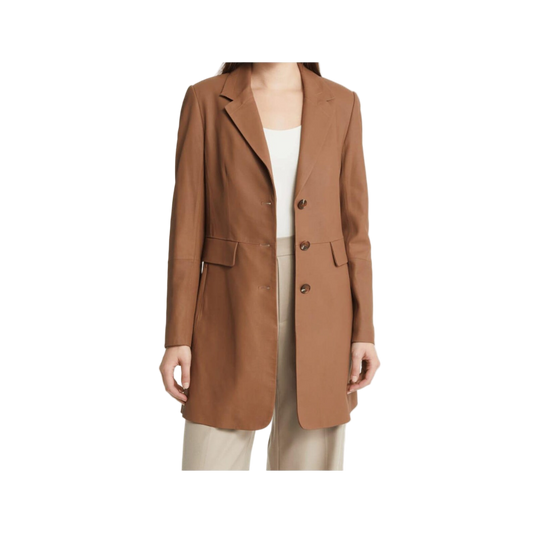 Brown coat worn by a person 