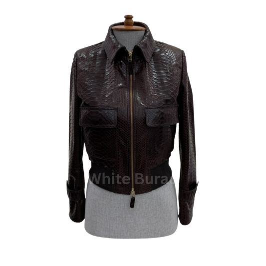 Dark brown leather jacket 