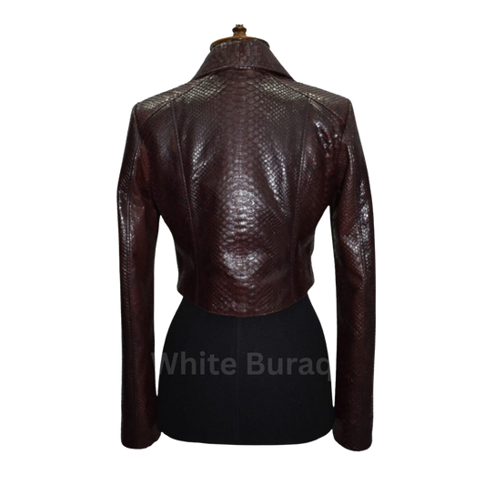 Brown leather jacket on a mannequin 
