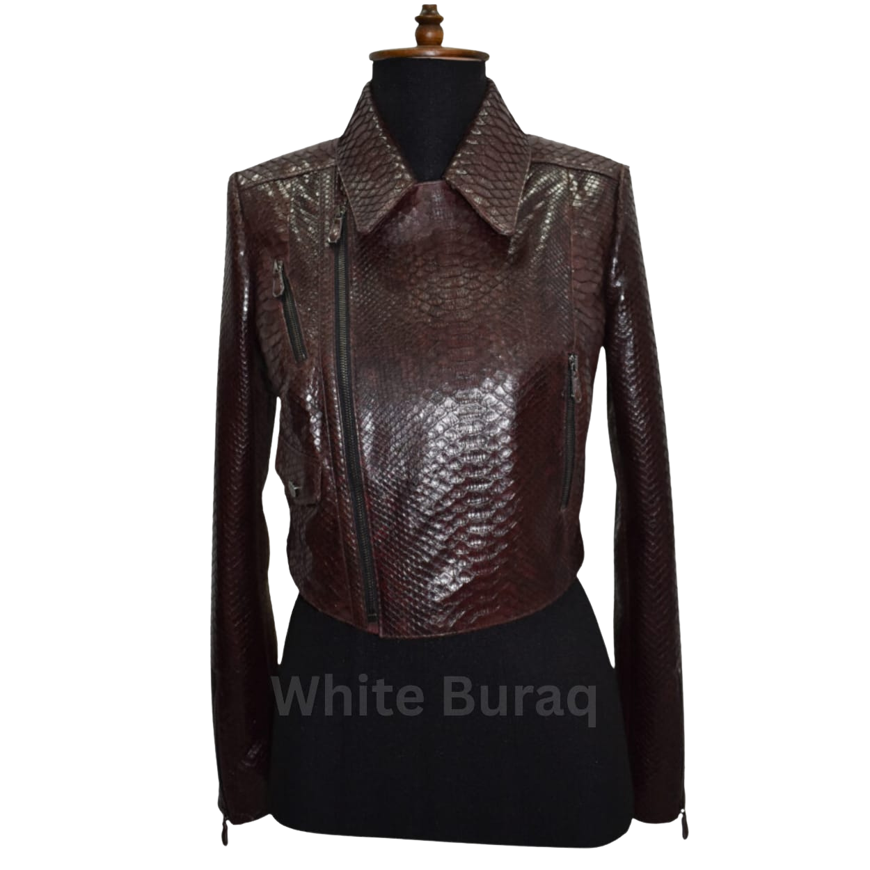 Brown leather jacket on a mannequin 