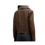 Brown jacket with fur collar 