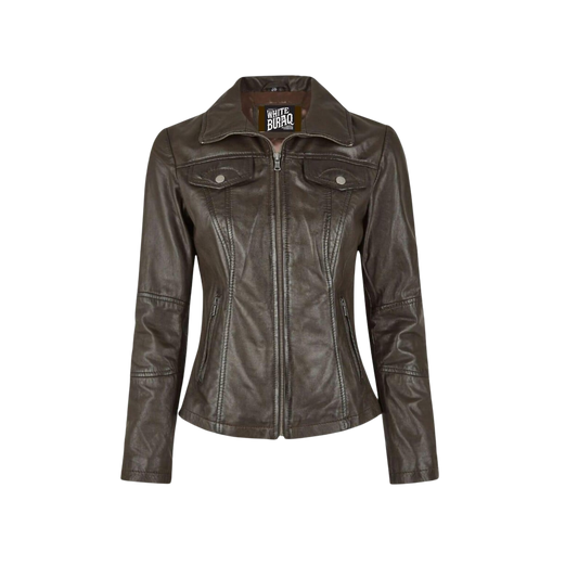 Brown leather jacket 
