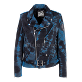 Blue and black tie-dye jacket 