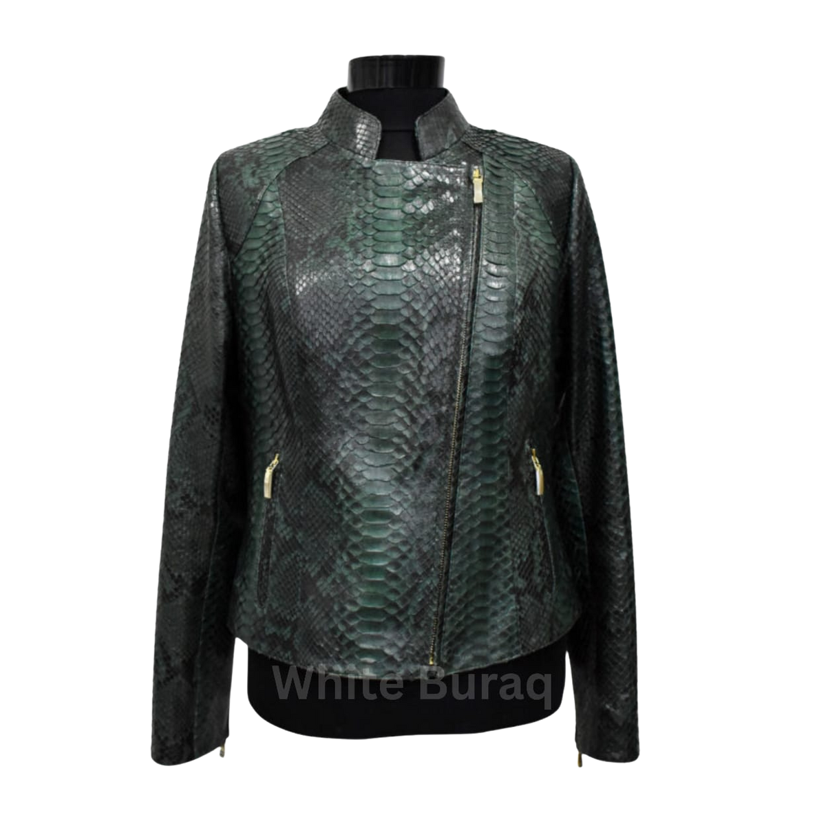 Women’s Green Python Leather Jacket
