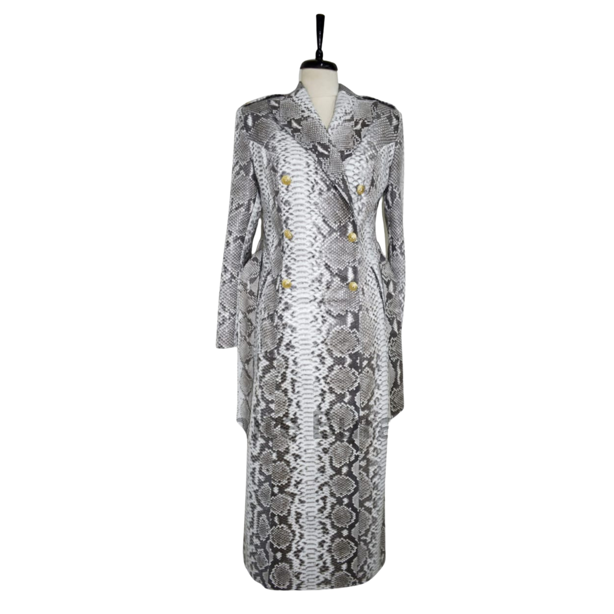 Patterned coat on a mannequin 