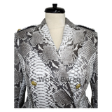 Snakeskin-patterned jacket on a mannequin