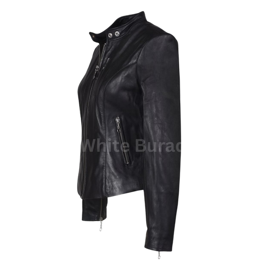 Black leather jacket 