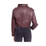 Brown leather jacket worn by a person 