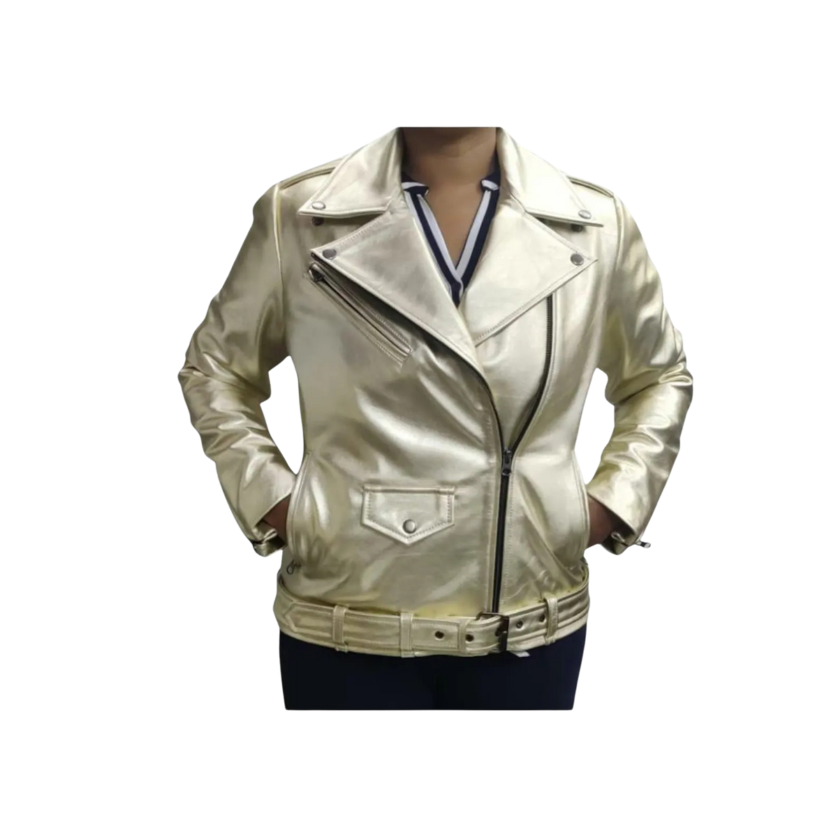 Gold leather jacket 