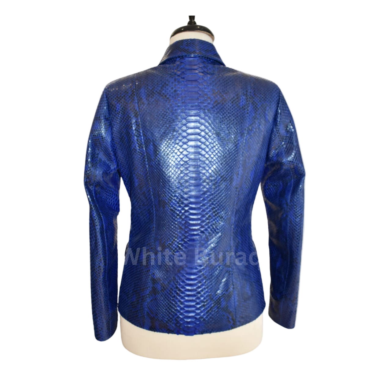Blue snakeskin-patterned jacket