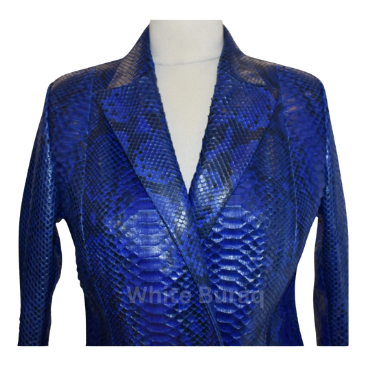 Blue snakeskin patterned jacket 