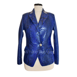Blue snakeskin patterned jacket 