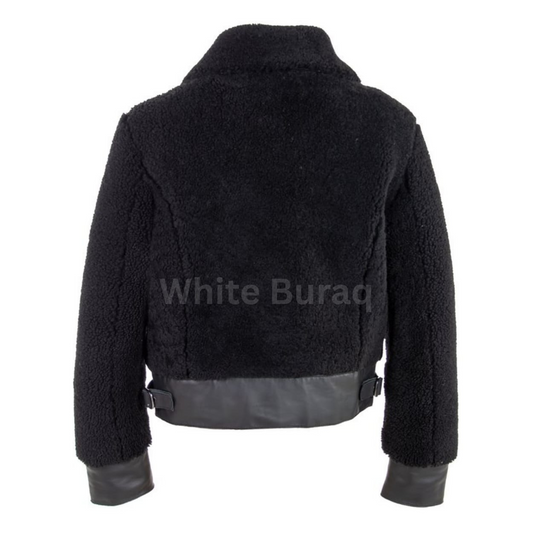 Black jacket with leather 