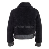 Black jacket with leather 